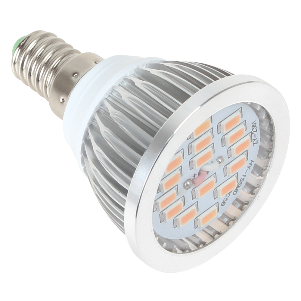 2pcs! e14 15 x smd 5730 led round led ceiling light lamp ac 86-240v 6w led spot light bulb ( warm white / white )