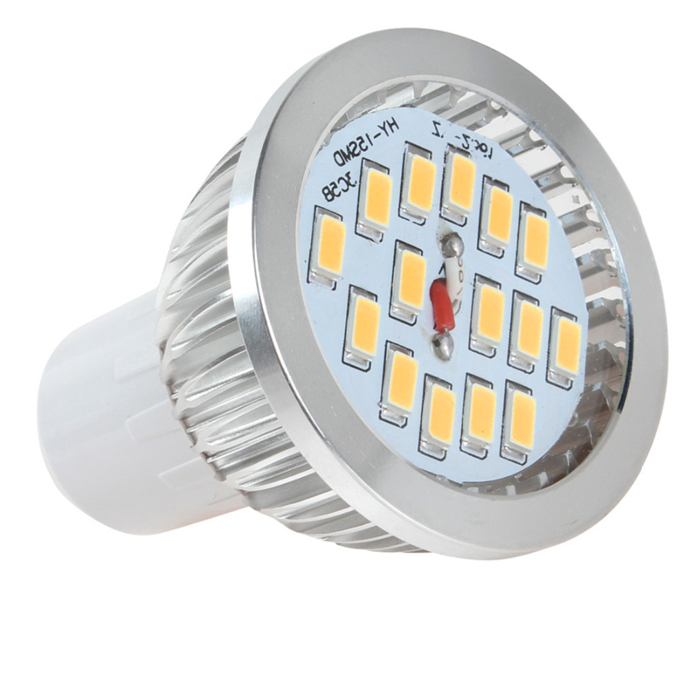 2pcs! gu5.3 15 x smd 5730 led spotlight ceiling light bulb ac 85-265v 6w 640-720lm warm white / white led spot light lamp