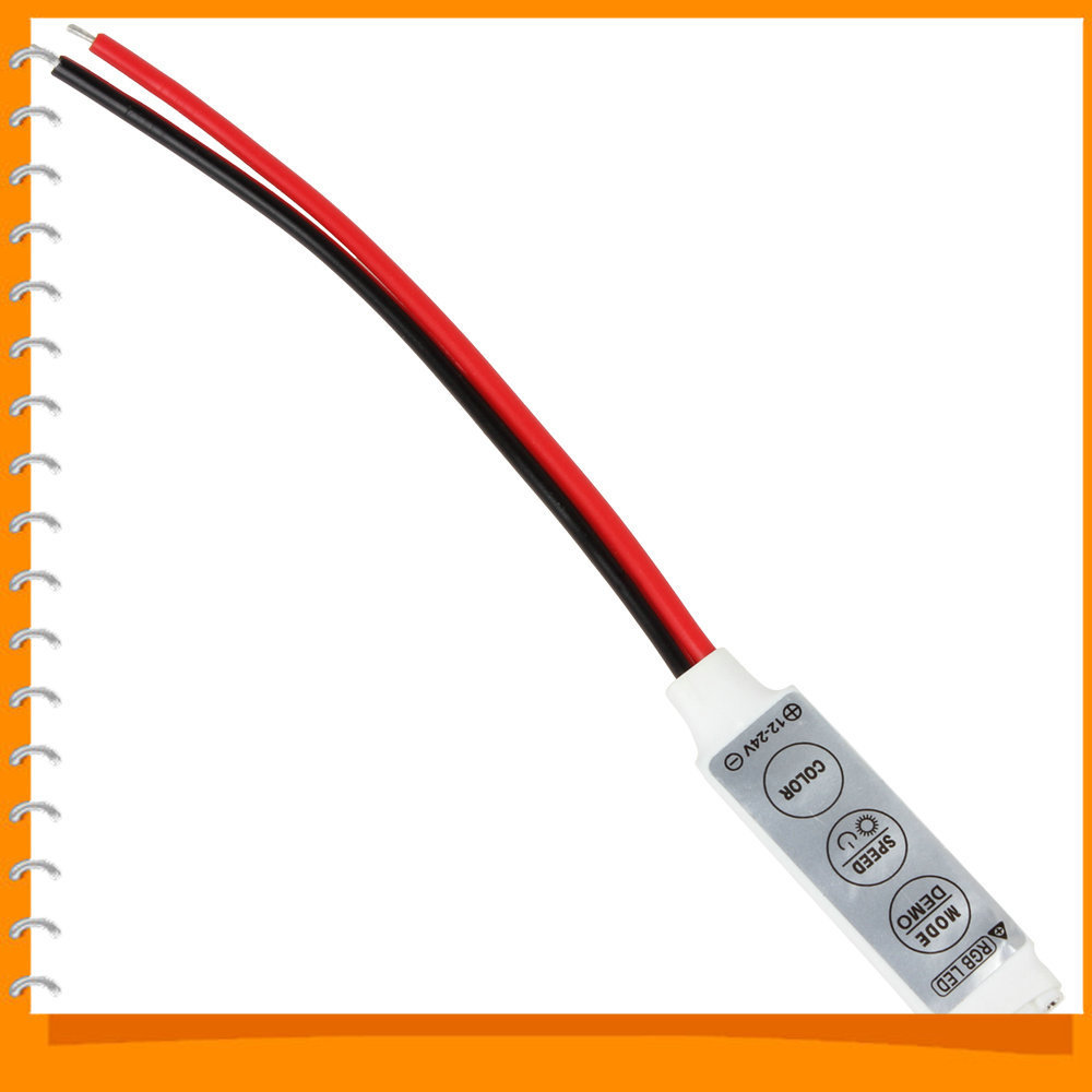 3pcs! dc 12v 3 keys mini rgb controller dimmer switch for 5050 / 3528 smd led strip lights