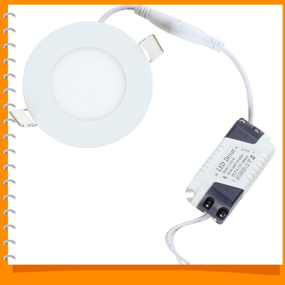 3w ultra thin 2835 cbtd round led panel light 90mm diameter warm white / white light energy saving round led ceiling light lamp