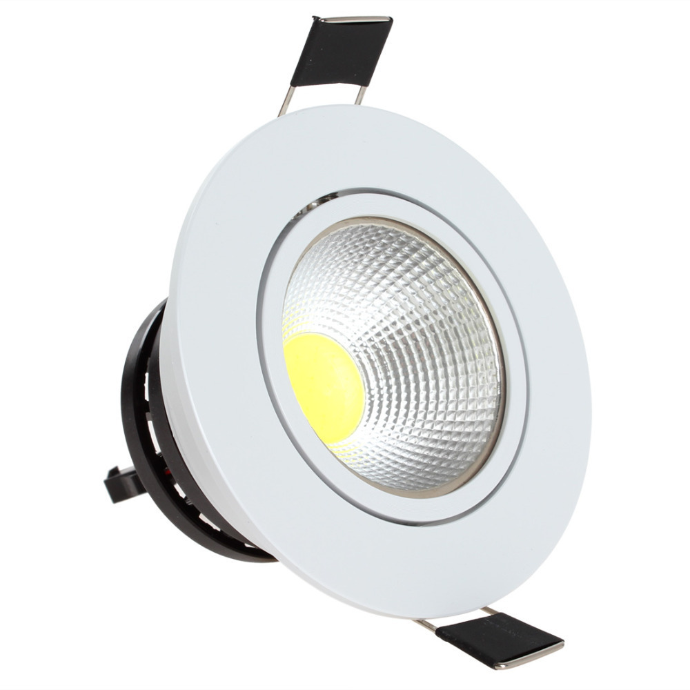 5w cob led ceiling light warm white / white round led recessed ceiling light lamp for living room home commercial lighting