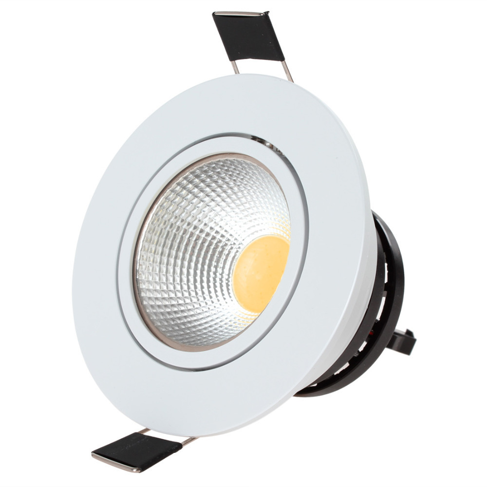 5w cob led ceiling light warm white / white round led recessed ceiling light lamp for living room home commercial lighting