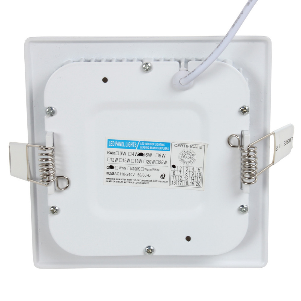 6w ultra thin square led panel light warm white / white light energy saving ceiling lamp