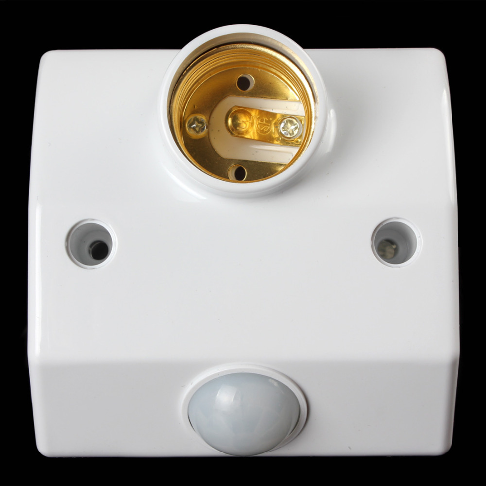 ac 86-265v led bulb light e27 lamp base holder body infrared ir sensor automatic pir motion detector wall lamp socket holder