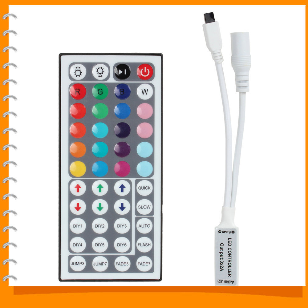 dc 12v 44 keys ir remote control led strip rgb controller for 3528 / 5050 rgb led smd strip lights dc 12v 44 keys ir remote control led strip rgb controller for 3528 / 5050 rgb led smd strip lights