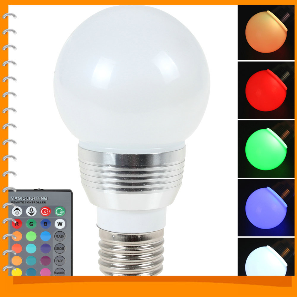 e27 120 degree 3w smd5730 rgb led lamp bulb 16 colors remote control changeable led bulb light + remote e27 120 degree 3w smd5730 rgb led lamp bulb 16 colors remote control changeable led bulb light + remote