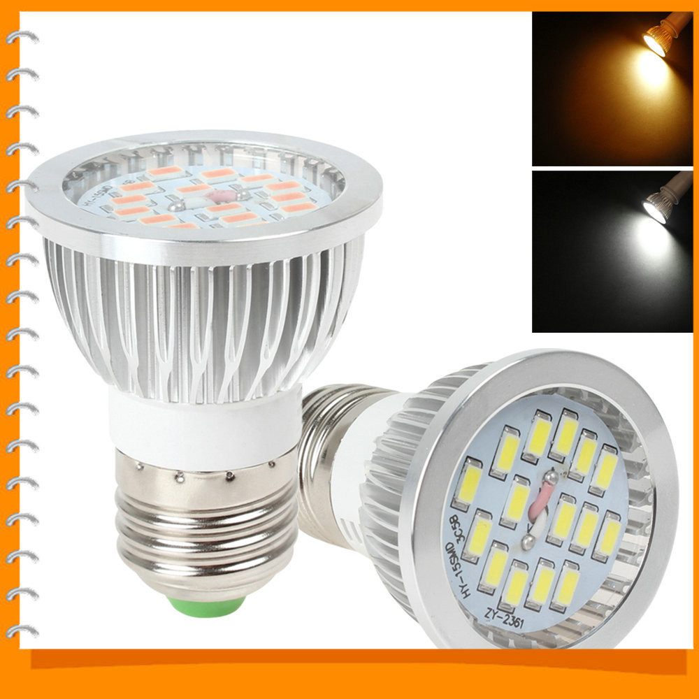 e27 15 x smd 5730 led bulb spot light 6w 640-720lm ac 86-240v led spotlight ceiling light lamp ( warm white / white )