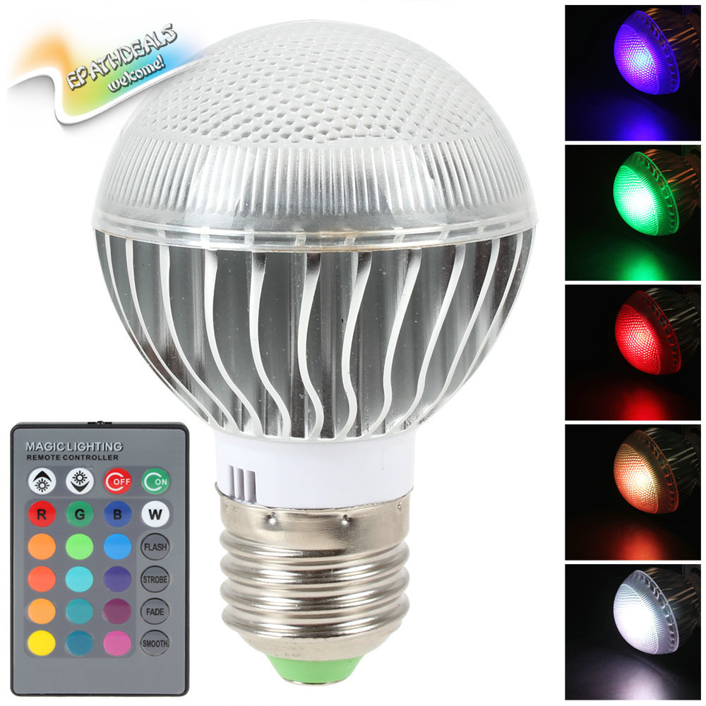 e27 7020 rgb led lamp 3w ac 85-265v rgb cree led bulb light remote control changeable led bulb with 16 colors + remote