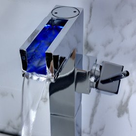 new color changing led waterfall bathroom sink faucet (tall) new color changing led waterfall bathroom sink faucet (tall)