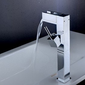 new color changing led waterfall bathroom sink faucet (tall)