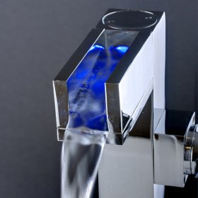new color changing led waterfall bathroom sink faucet (tall)