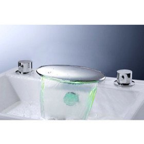 new led waterfall contemporary widespread bathroom sink faucet (chrome finish) new led waterfall contemporary widespread bathroom sink faucet (chrome finish)
