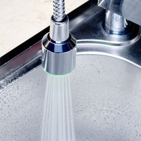single handle chrome centerset led kitchen pull out sink faucet