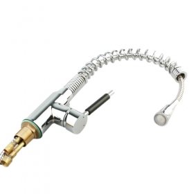 single handle chrome centerset led pull-out kitchen faucet