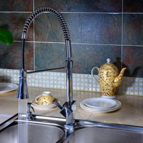 single handle chrome centerset led pull out kitchen faucet single handle chrome centerset led pull out kitchen faucet