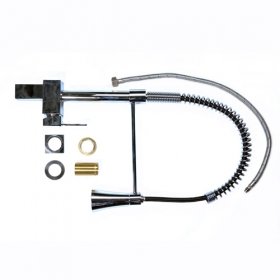 single handle chrome centerset led pull out kitchen faucet