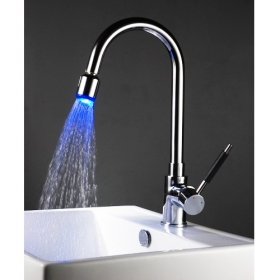 single handle chrome centerset pull-out led kitchen faucet single handle chrome centerset pull-out led kitchen faucet