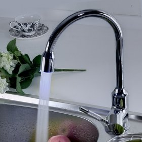 single handle led chrome kitchen faucet single handle led chrome kitchen faucet