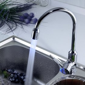 single handle led chrome kitchen faucet