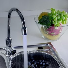 single handle led chrome kitchen faucet