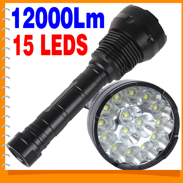 12000lm super bright 15pcs cree xm-l2 led flashlight torch 5 modes ipx6 waterproof led flash light with 1200m lighting distance 12000lm super bright 15pcs cree xm-l2 led flashlight torch 5 modes ipx6 waterproof led flash light with 1200m lighting distance