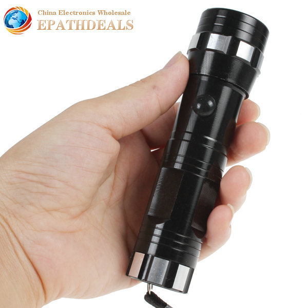 14 x cree led flashlight torch aluminum alloy aaa portable mini flash light lamp with zebra stripes on both ends