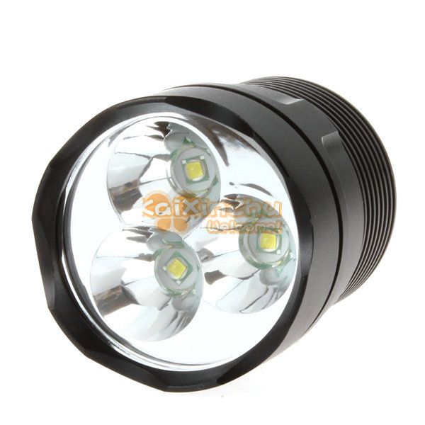 ! 1800 lumen 3 x cree xml t6 led extended flashlight torch 5 modes shock-proof 18650 long flash light