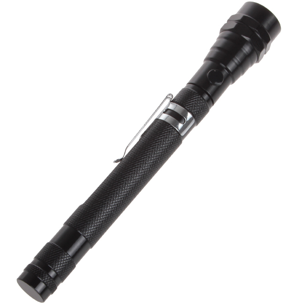 3 leds pen shape flashlight torch led flash light aluminum body with flexible neck + magnetic head + telescopic body