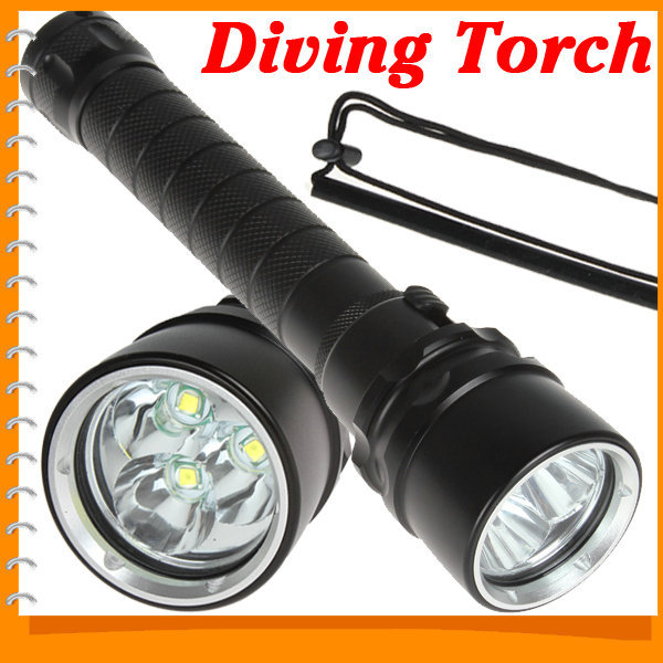 4000 lumen 30w 100m depth waterproof 3x cree xm-l2 led underwater diving flashlight torch 4000lm led flash light for diver