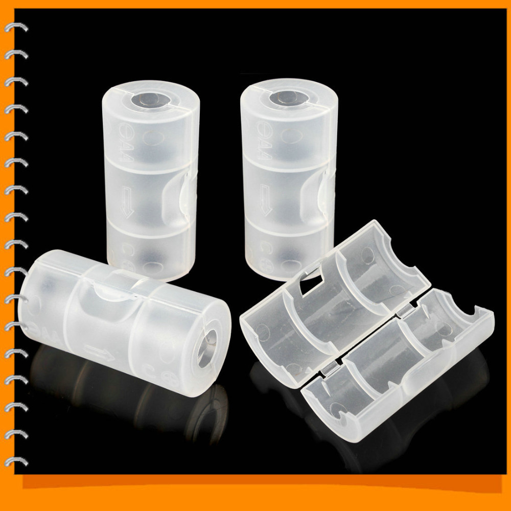 4pcs/set! aa to c size battery storage box battery converter aa battery holder case