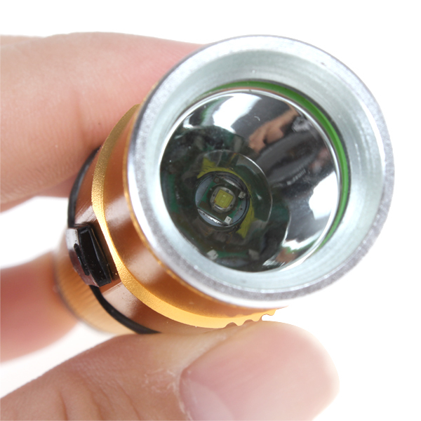 golden 300lm cree xp-g r5 led rechargeable flashlight torch mini rechargeable torchlight emergency flash light lamp with clip