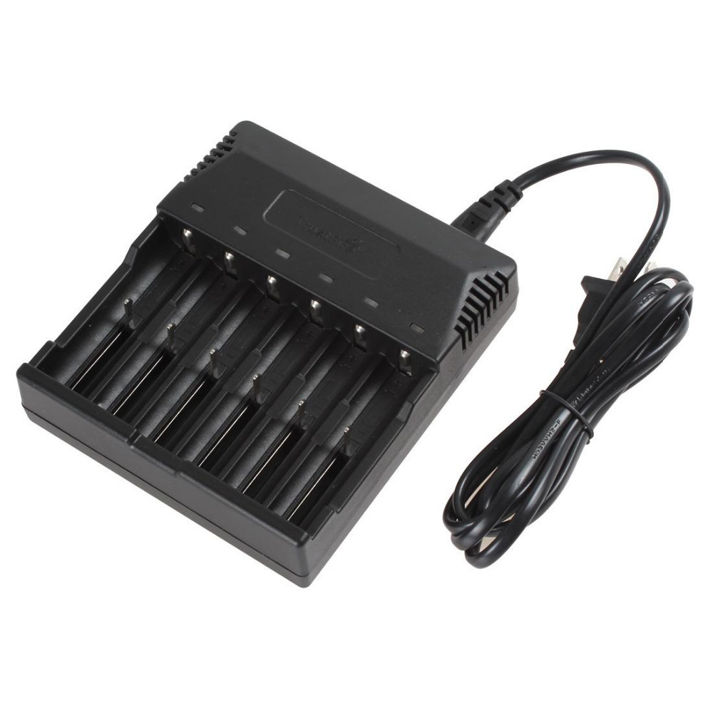 led indicator 6 port intelligent smart battery charger for lithium battery 18650 18500 18350 16340 14650 14500 ni-mh aa aaa