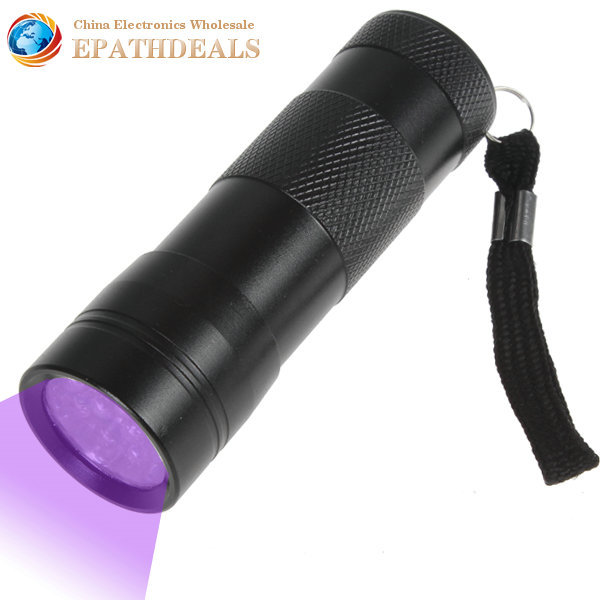 purple 12 x cree led uv flashlight torch uv torchlight 500lm mini uv flash light for blacklight invisible / ink marker checker