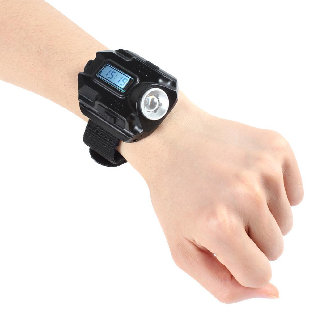 rechargeable wrist watch flashlight r2 led flashlight torch waterproof outdoor led flash light for camping hiking fishing