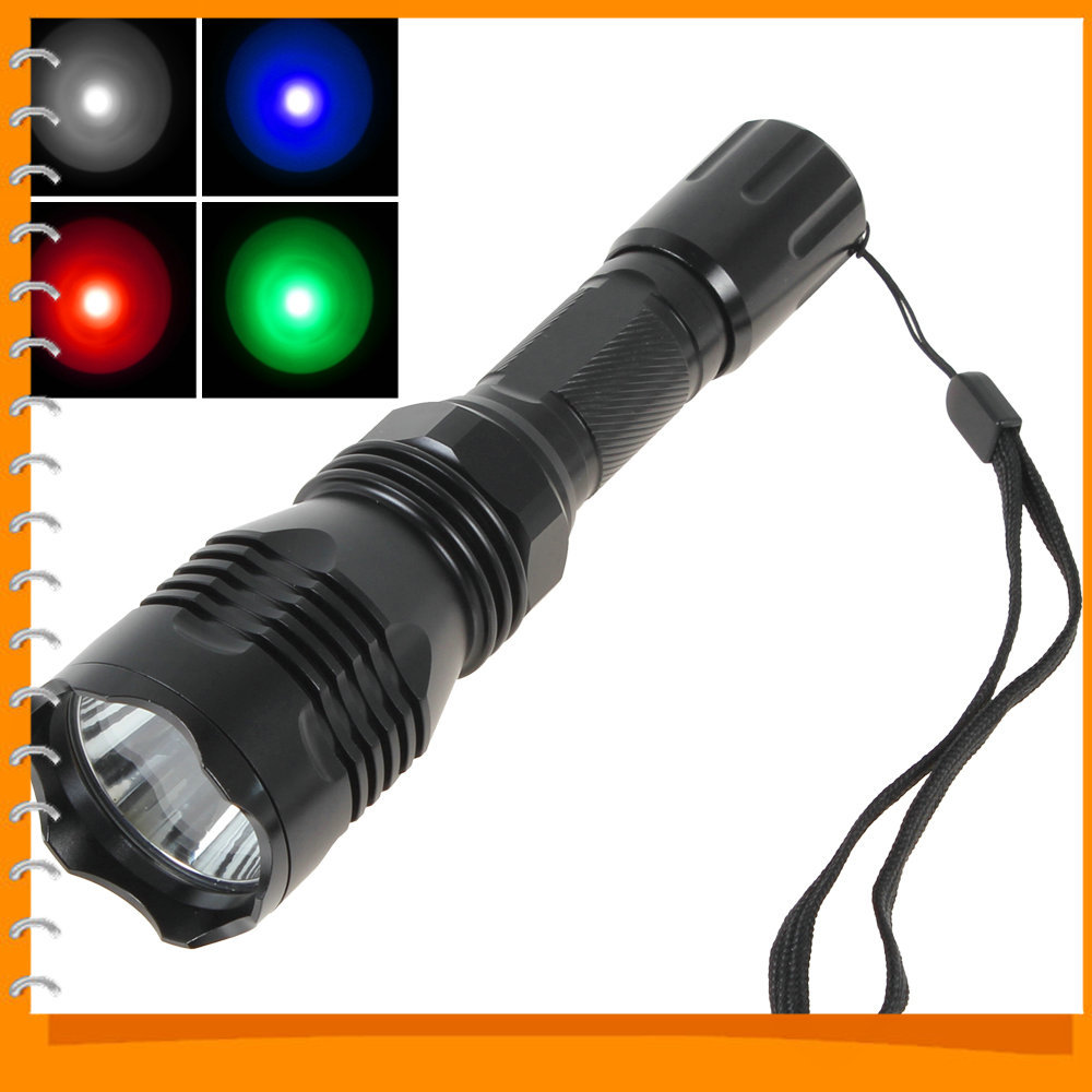 red / blue / green / white light 300lm led hunting flashlight torch aluminum metal cree xre led flash light lamp 5w flashlight red / blue / green / white light 300lm led hunting flashlight torch aluminum metal cree xre led flash light lamp 5w flashlight