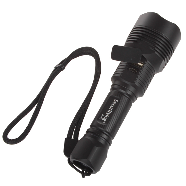 securitying 1000 lumen cree xm-l2 led rechargeable flashlight torch waterproof led flash light with usb input / output interface