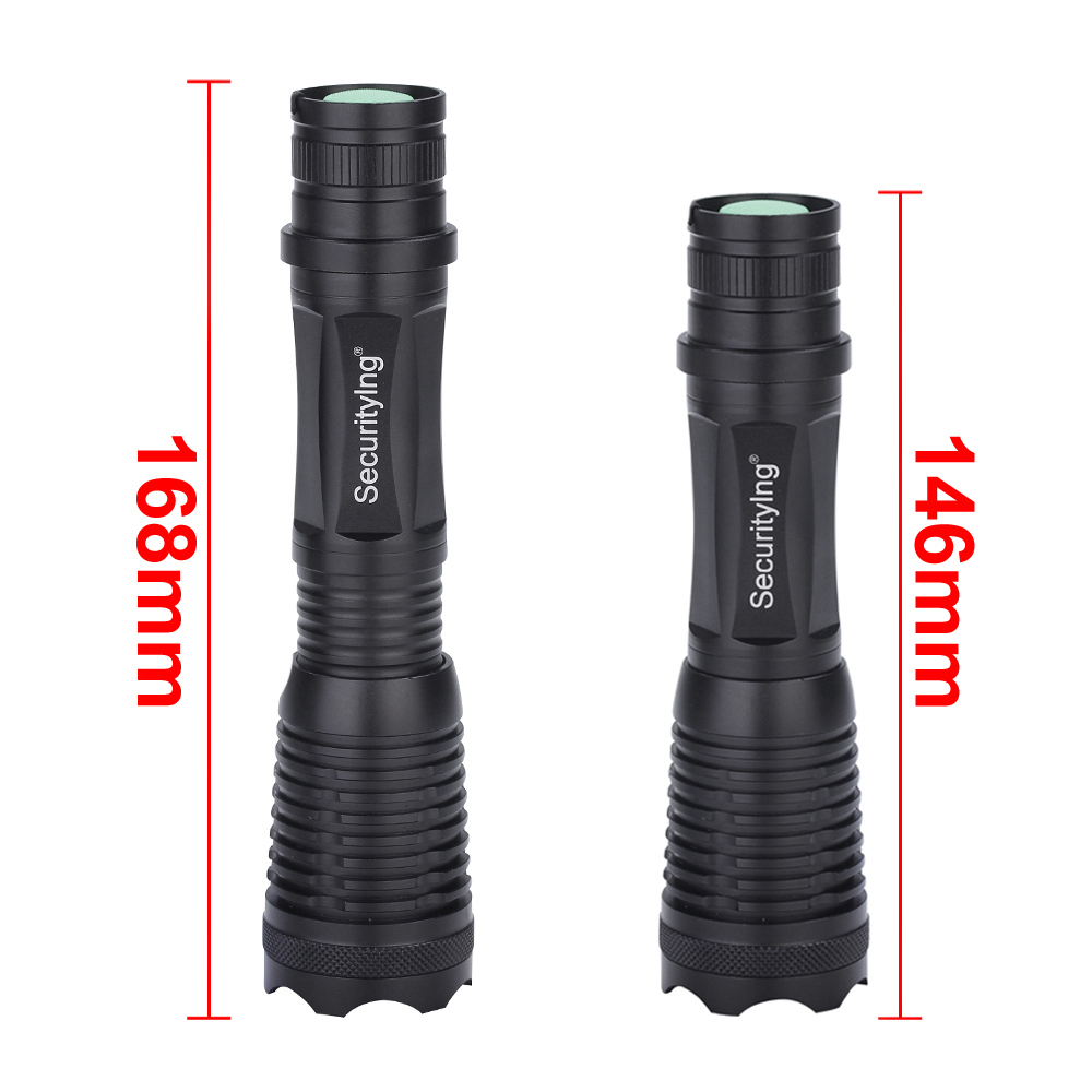 securitying 1800 lumens zoomable cree xm-l2 led mini flashlight torch zoom 18650 aaa flash light for outdoor camping
