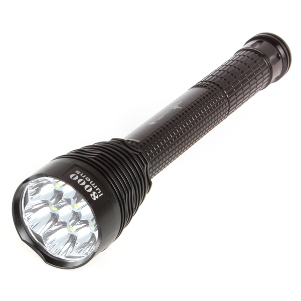 securitying 7 x cree xml t6 4200 lumen led flashlight torch 18650 26650 5 mode flash light + holster