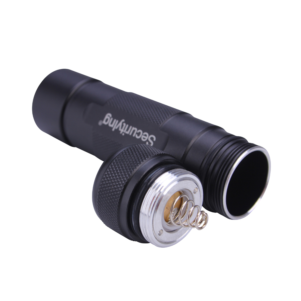 securitying black 1000 lumen cree xml t6 led flashlight torch waterproof 18650 camping flash light - 5 modes adjustable focus