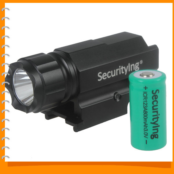 securitying cree led gun flashlight torch flash light with quick release weaver mount for pistols airsoft + icr 123a battery securitying cree led gun flashlight torch flash light with quick release weaver mount for pistols airsoft + icr 123a battery