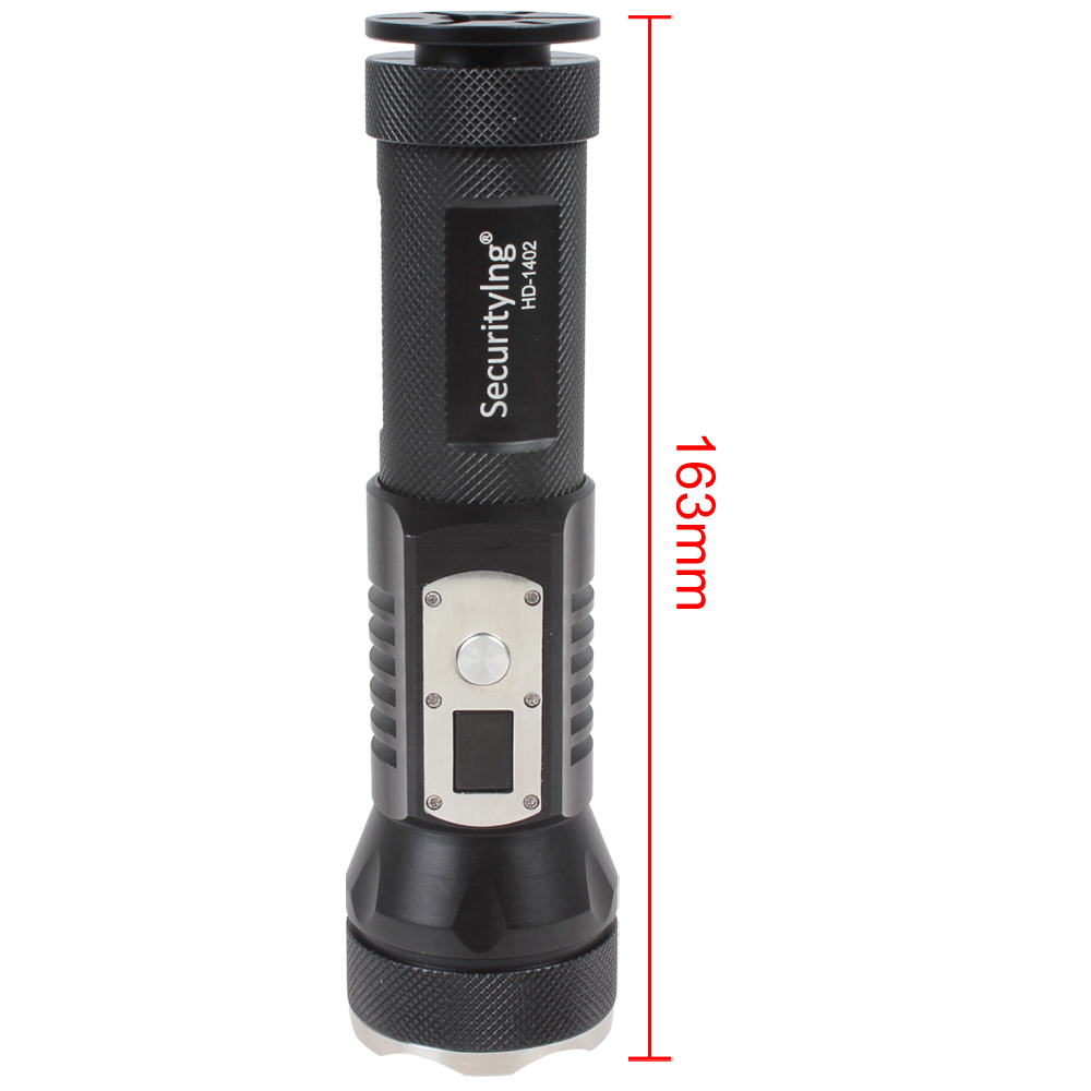 securitying hd-1402 digital display led flashlight torch waterproof high power 1200 lumens cree xm-l2 led digital flash light
