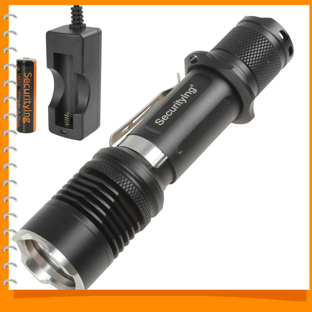 securitying high bright cree xm-l2 u2 led flashlight torch 2000lm 4 modes outdoor tactical flash light set with moonlight mode