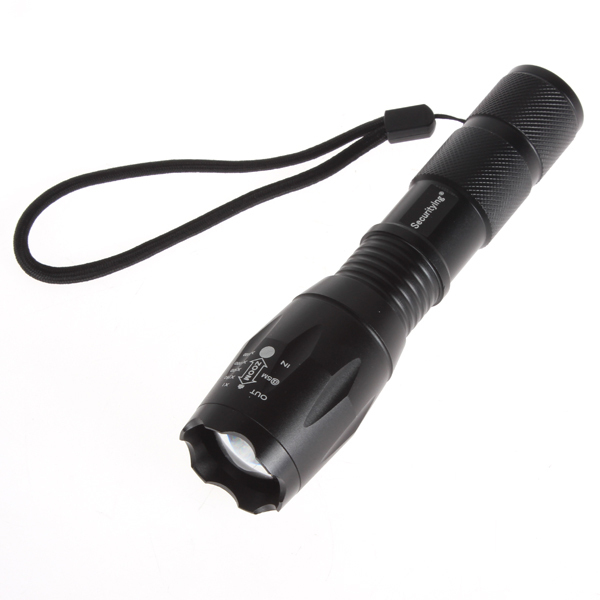 securitying sf09 1000lm led flashlight torch waterproof adjustable focus 5 modes 18650 aaa cree xml t6 led flash light lamp