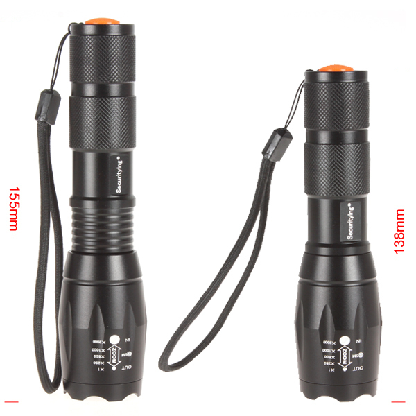 securitying sf09 1000lm led flashlight torch waterproof adjustable focus 5 modes 18650 aaa cree xml t6 led flash light lamp