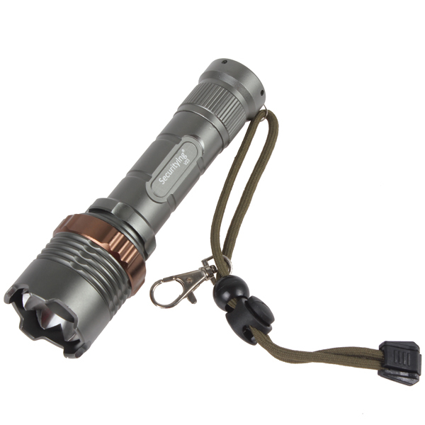 securitying zoomable cree xm-l t6 led flashlight torch 1800lm18650 zoom led flash light with 7 modes for outdoor camping hiking
