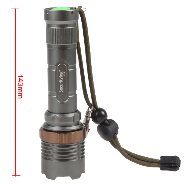securitying zoomable cree xm-l t6 led flashlight torch 1800lm18650 zoom led flash light with 7 modes for outdoor camping hiking