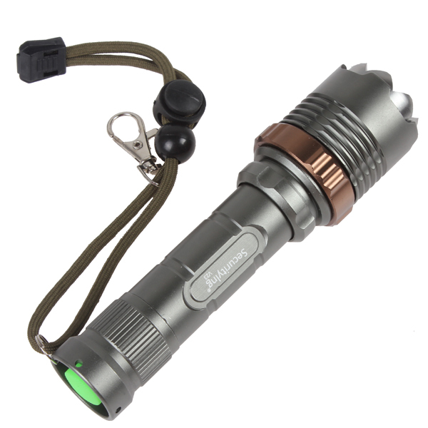 securitying zoomable cree xm-l t6 led flashlight torch 1800lm18650 zoom led flash light with 7 modes for outdoor camping hiking