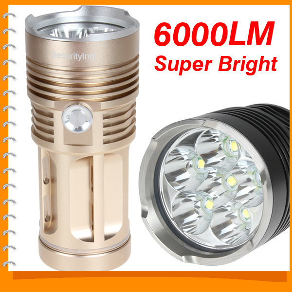 securitylng 6000 lumen super bright 6 x cree xml t6 led waterproof self-defense flashlight torch 6000lm 18650 flash light securitylng 6000 lumen super bright 6 x cree xml t6 led waterproof self-defense flashlight torch 6000lm 18650 flash light