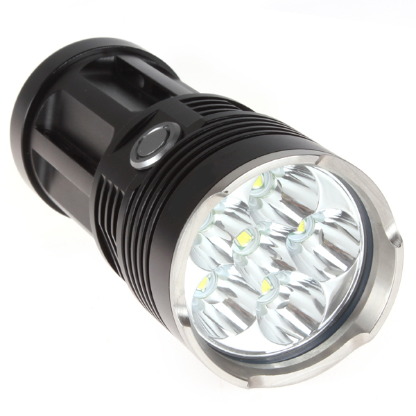 securitylng 6000 lumen super bright 6 x cree xml t6 led waterproof self-defense flashlight torch 6000lm 18650 flash light