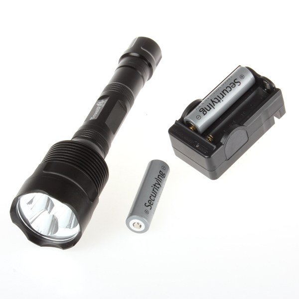 super bright 1800 lumen 3pcs cree xml xm l t6 led flashlight torch flash light + 2pcs rechargeable 18650 battery + charger